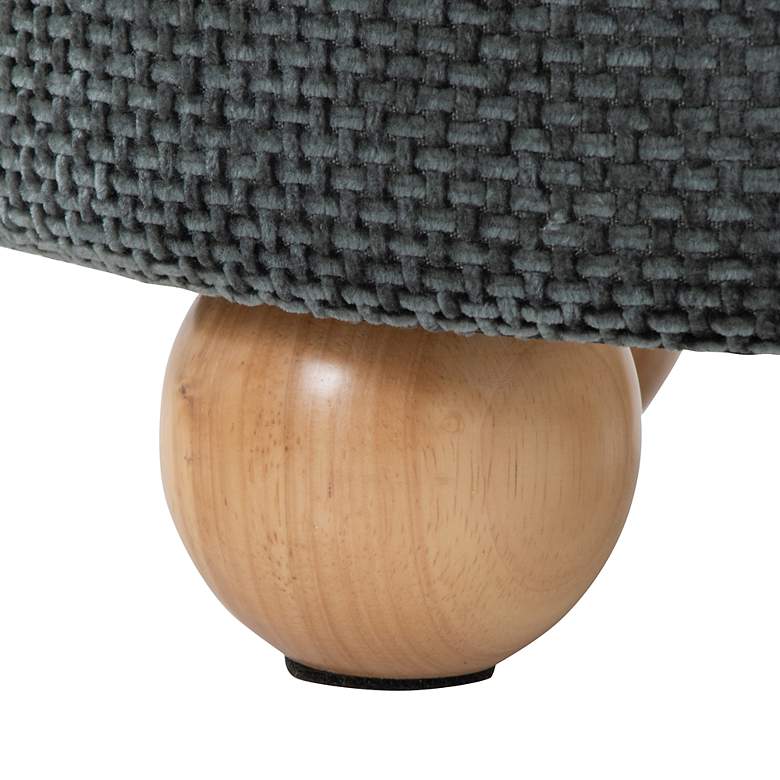 Image 5 Bacci Ottoman Set in Natural Wood and Green Fabric by LumiSource Pair more views