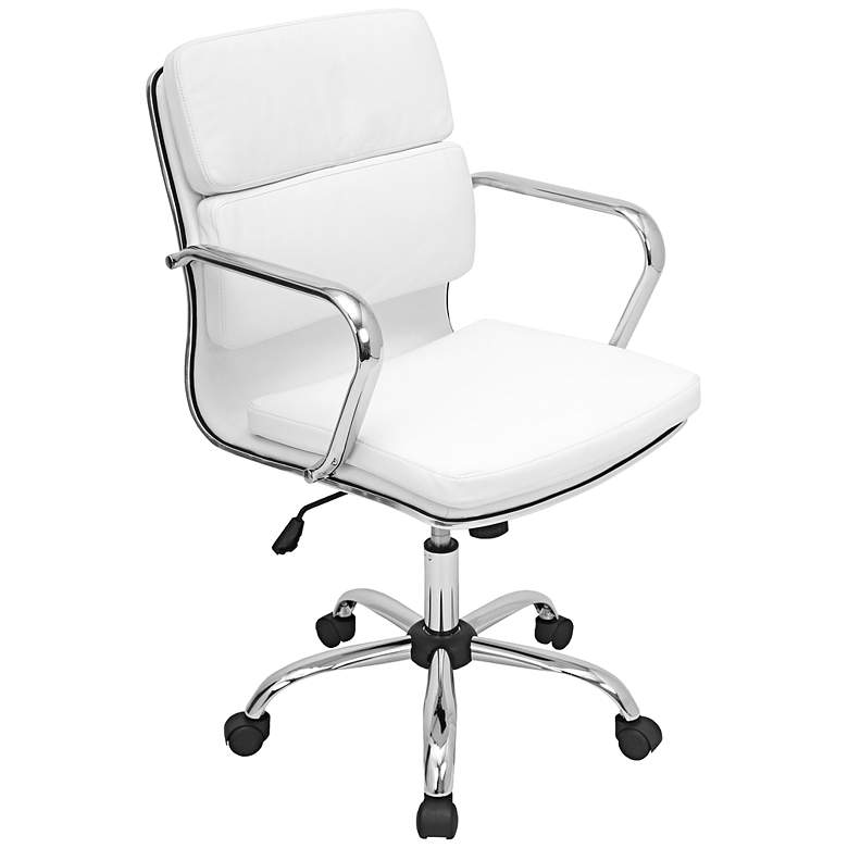 Image 1 Bachelor Chrome and White Office Arm Chair