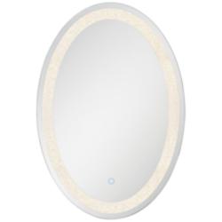 Back-Lit Chrome 23 3/4&quot; x 31 1/2&quot; Oval LED Wall Mirror