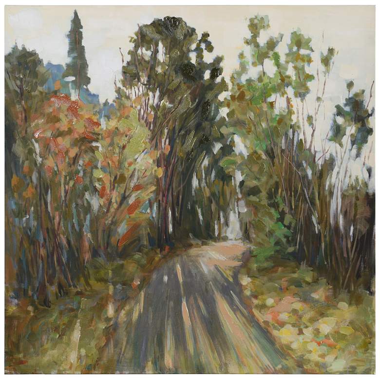 Image 1 Back Road 39.4"W x 39.4"H Abstract Landscape Acrylic Canvas Wall