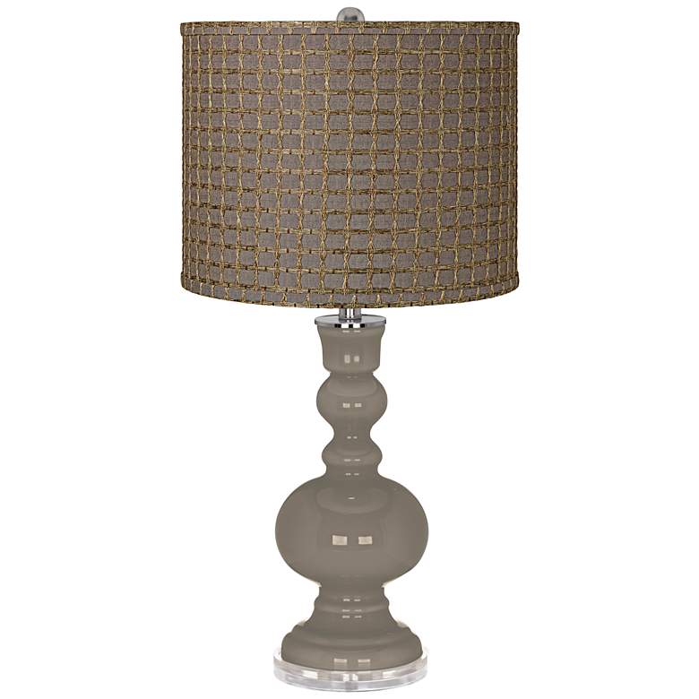 Image 1 Backdrop Brown Tan Weave Shade Apothecary Table Lamp