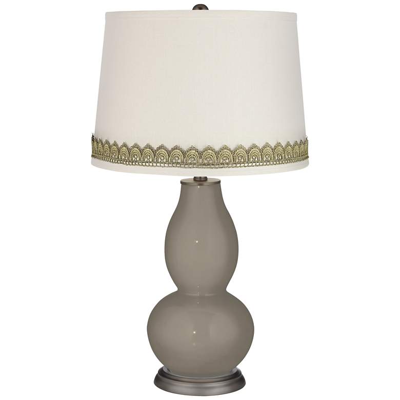 Image 1 Backdrop Double Gourd Table Lamp with Scallop Lace Trim