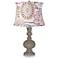 Backdrop Purple Flowers Drum Shade Apothecary Table Lamp