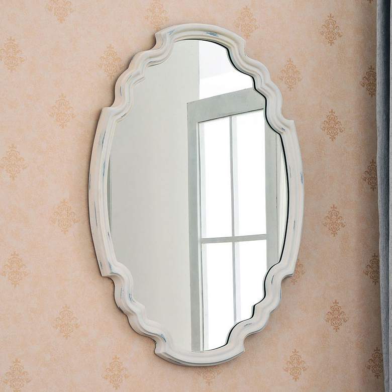 Image 1 Backstage Antique White 35 1/2 inch x 24 1/2 inch Traditional Wall Mirror
