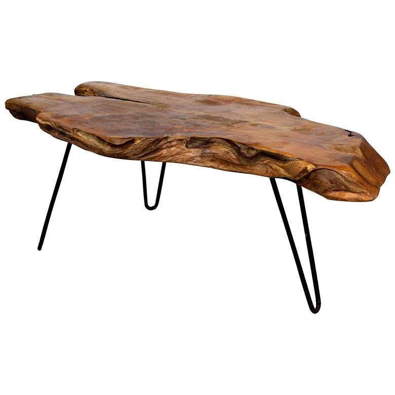 Image 1 Badang Carving Coffee Table - Natural Lacquer Finish