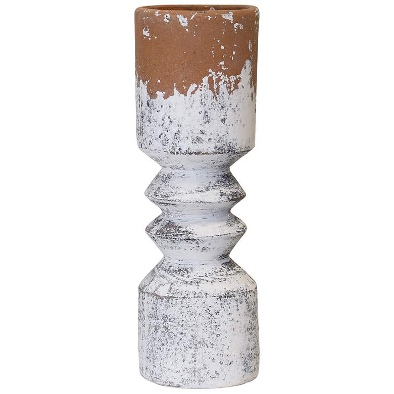 Image 1 Baden Vase Cream and Terracotta Finish on Ceramic Large