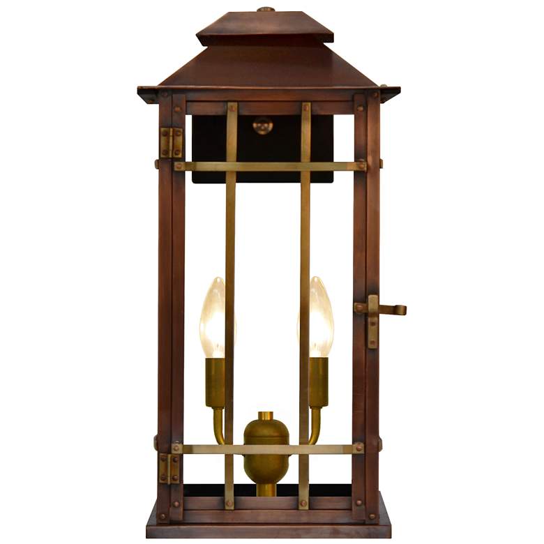 Image 1 Badlands 18" Tall Copper Electric Wall Mount Outdoor Lantern Sconce