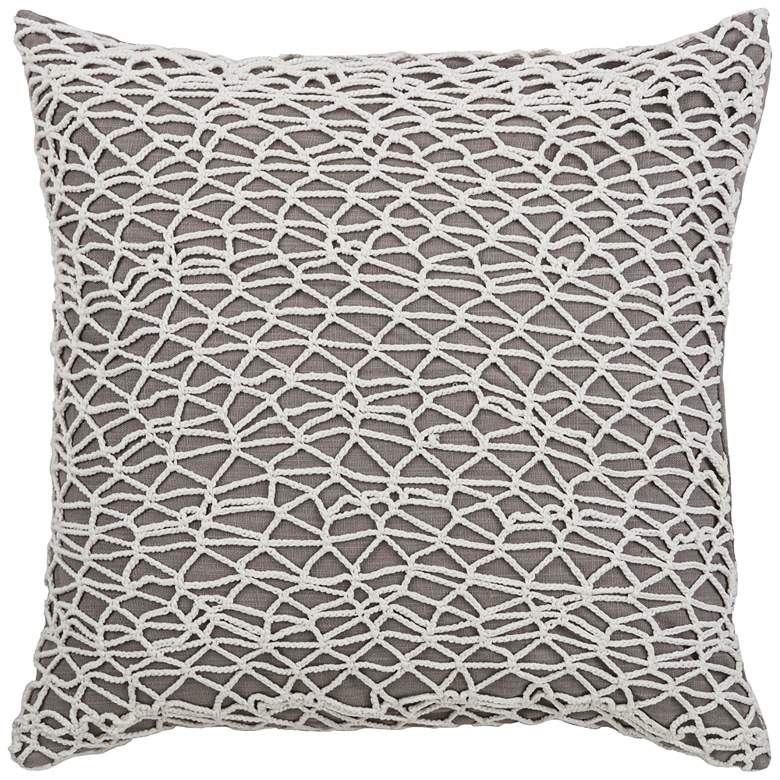 Image 1 Baffin Bay White Lace Netting 18 inch Square Throw Pillow