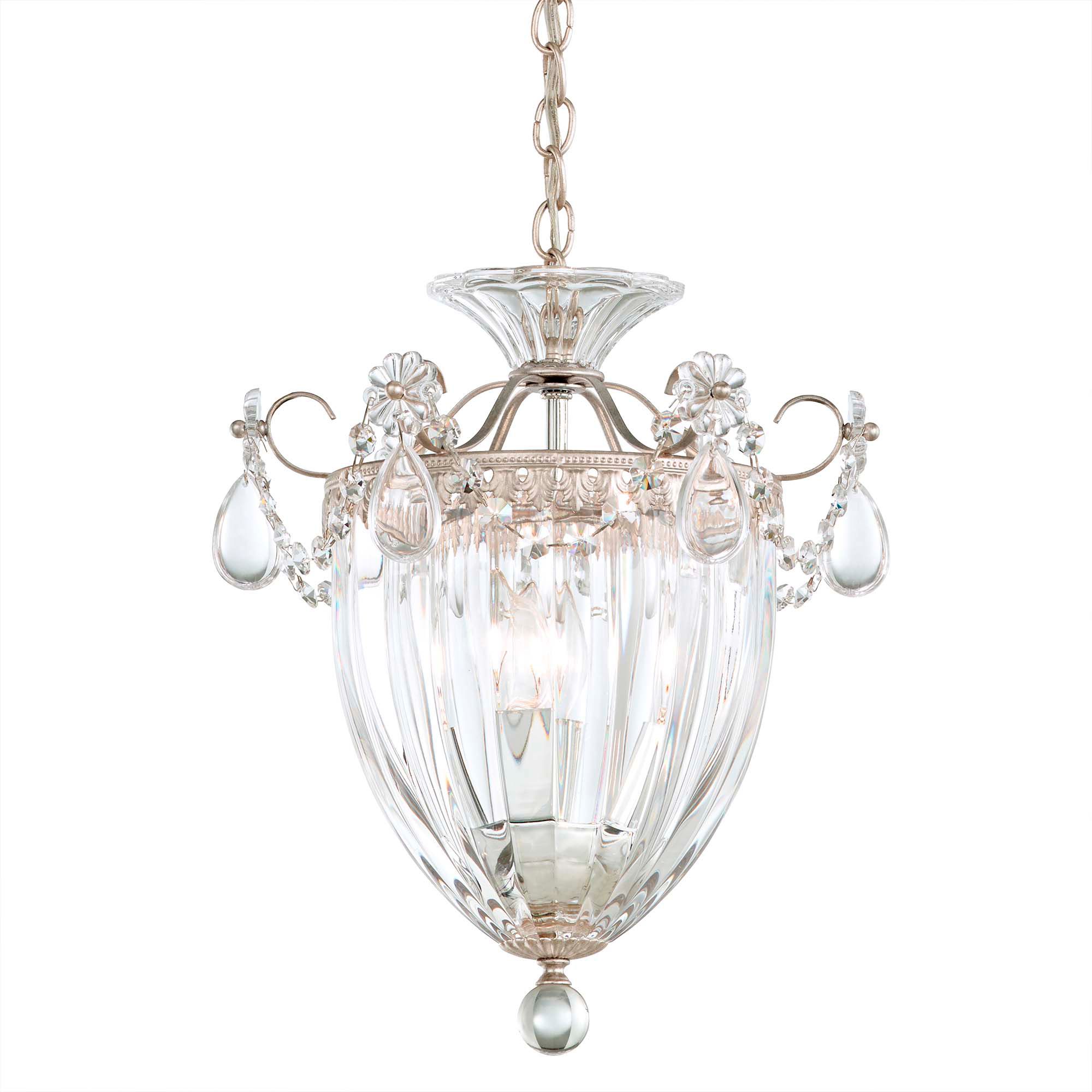 Bagatelle 10 1/2"W Silver and Radiance Crystal Mini Pendant