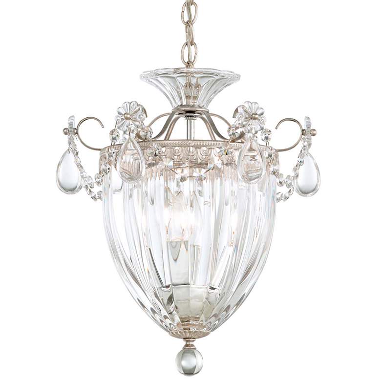 Image 1 Bagatelle 12.5"H x 10.5"W 3-Light Crystal Pendant in Antique Silv