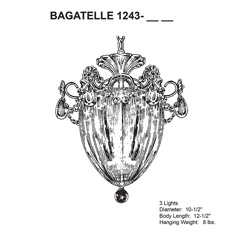 Image 4 Bagatelle 12.5"H x 10.5"W 3-Light Crystal Pendant in French Gold more views