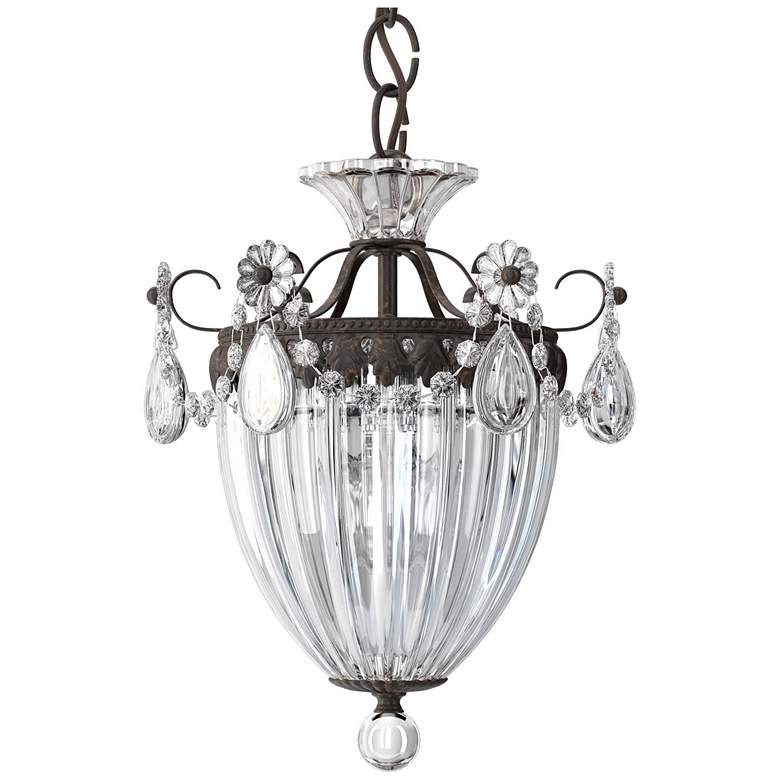 Image 1 Bagatelle 12.5"H x 10.5"W 3-Light Crystal Pendant in Heirloom Bro