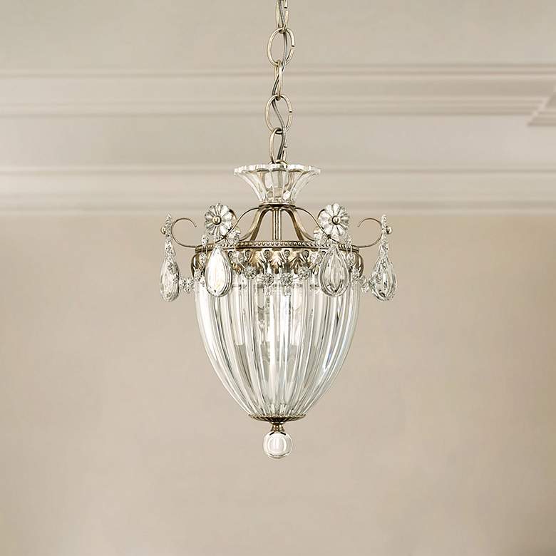 Image 1 Bagatelle 12.5"H x 10.5"W 3-Light Crystal Pendant in Silver