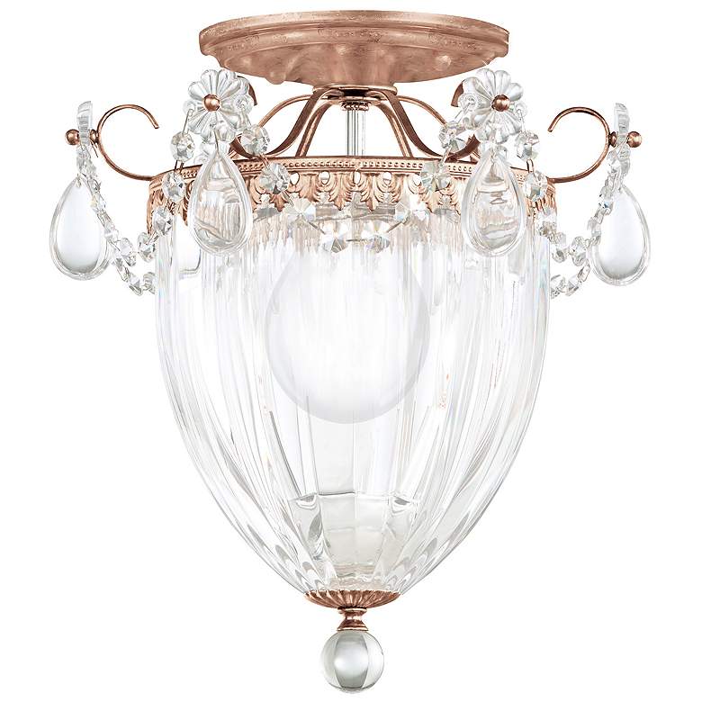 Image 1 Bagatelle 12"H x 10.5"W 3-Light Semi-Flush Mount in Antique Silve