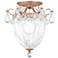Bagatelle 12"H x 10.5"W 3-Light Semi-Flush Mount in Antique Silve