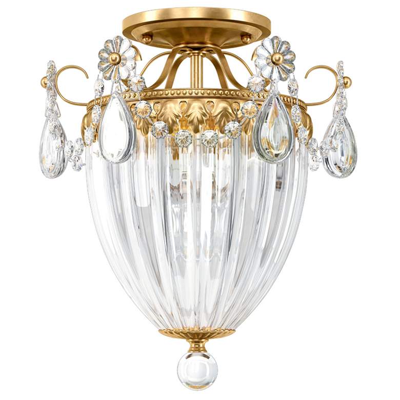 Image 1 Bagatelle 12"H x 10.5"W 3-Light Semi-Flush Mount in Etruscan Gold