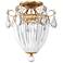Bagatelle 12"H x 10.5"W 3-Light Semi-Flush Mount in French Gold