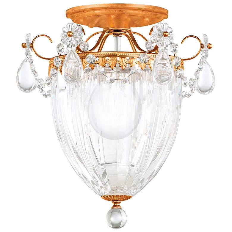 Image 1 Bagatelle 12"H x 10.5"W 3-Light Semi-Flush Mount in French Gold