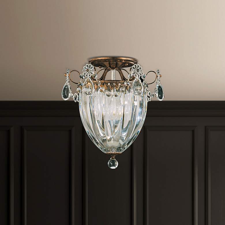 Image 4 Bagatelle 12"H x 10.5"W 3-Light Semi-Flush Mount in French Gold more views