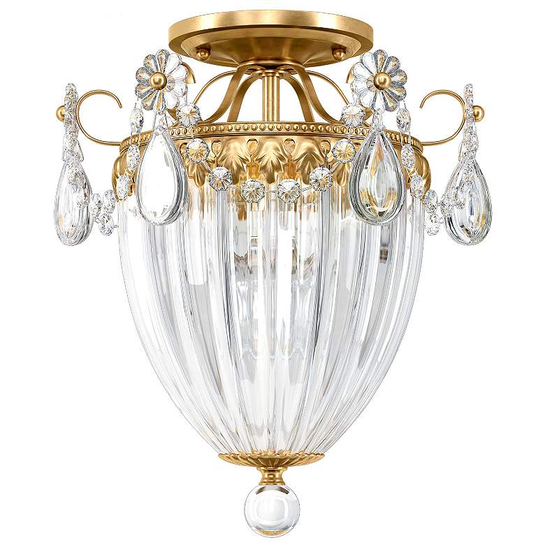Image 1 Bagatelle 12"H x 10.5"W 3-Light Semi-Flush Mount in Silver