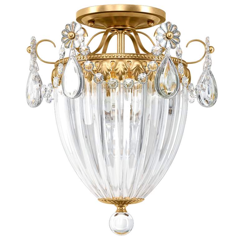 Image 1 Bagatelle 12"H x 10.5"W 3-Light Semi-Flush Mount in Silver