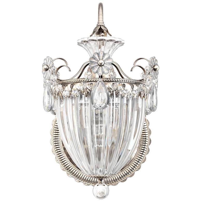 Image 1 Bagatelle 13"H x 8"W 1-Light Crystal Wall Sconce in Antique Silve