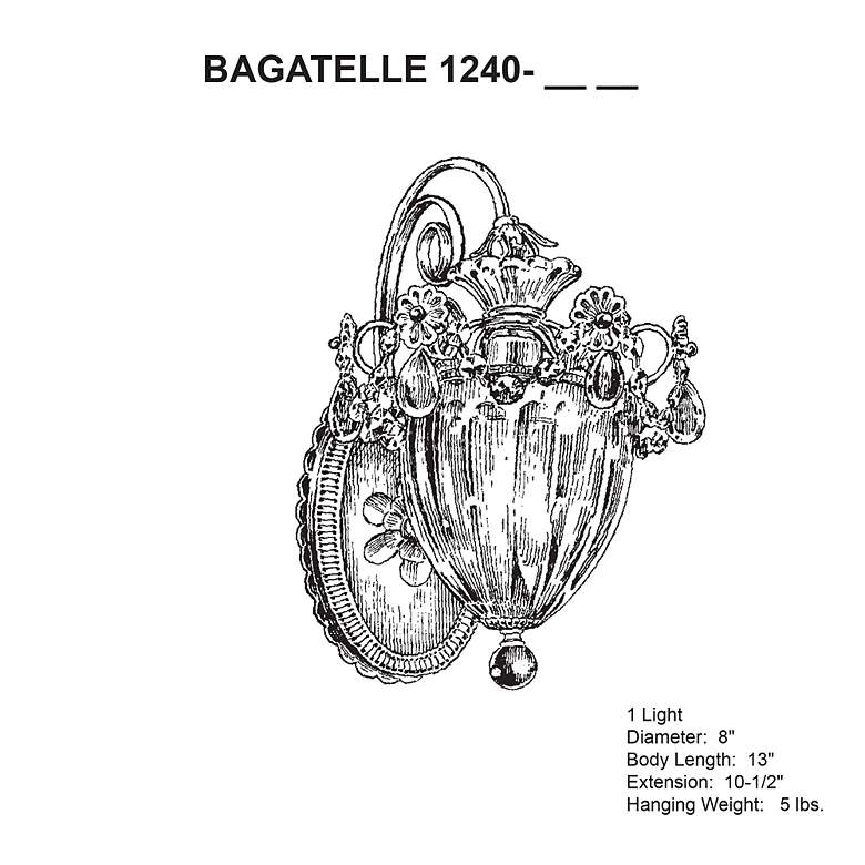 Image 4 Bagatelle 13"H x 8"W 1-Light Crystal Wall Sconce in French Gold more views