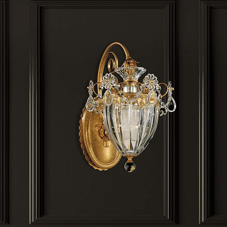Image 1 Bagatelle 13"H x 8"W 1-Light Crystal Wall Sconce in French Gold