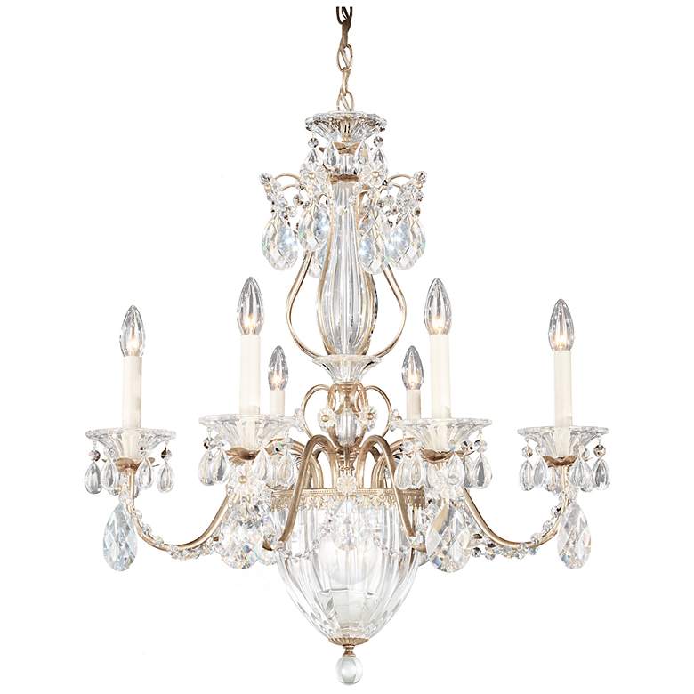 Image 2 Bagatelle 22.5"H x 21"W 7-Light Crystal Chandelier in Antique Sil