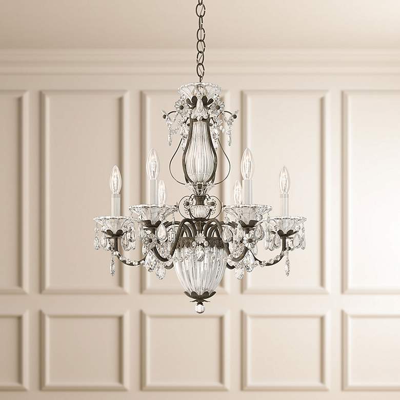 Image 1 Bagatelle 22.5"H x 21"W 7-Light Crystal Chandelier in French Gold