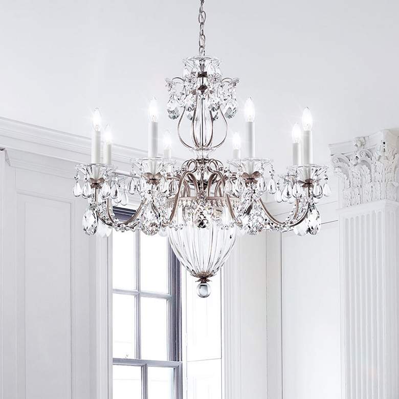 Image 1 Bagatelle 24.5"H x 26.5"W 11-Light Crystal Chandelier in Antique