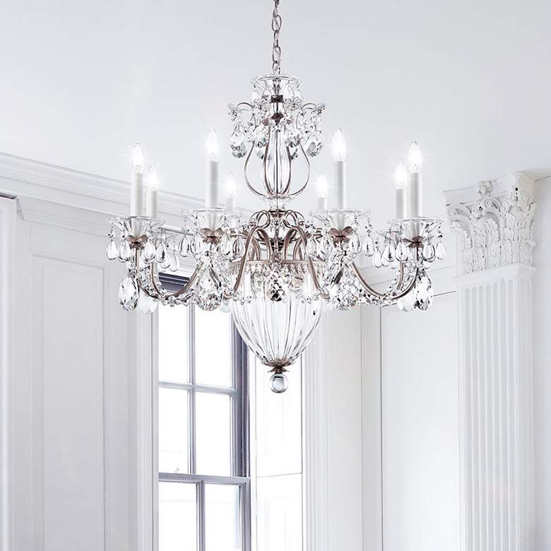 Image 1 Bagatelle 24.5"H x 26.5"W 11-Light Crystal Chandelier in Silver