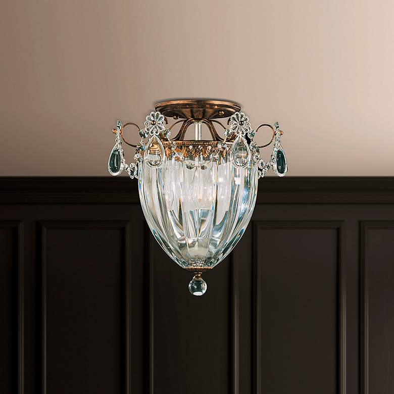 Image 2 Bagatelle 3Lt Semi-Flush Mount Heirloom Bronze & Handcut Crystal