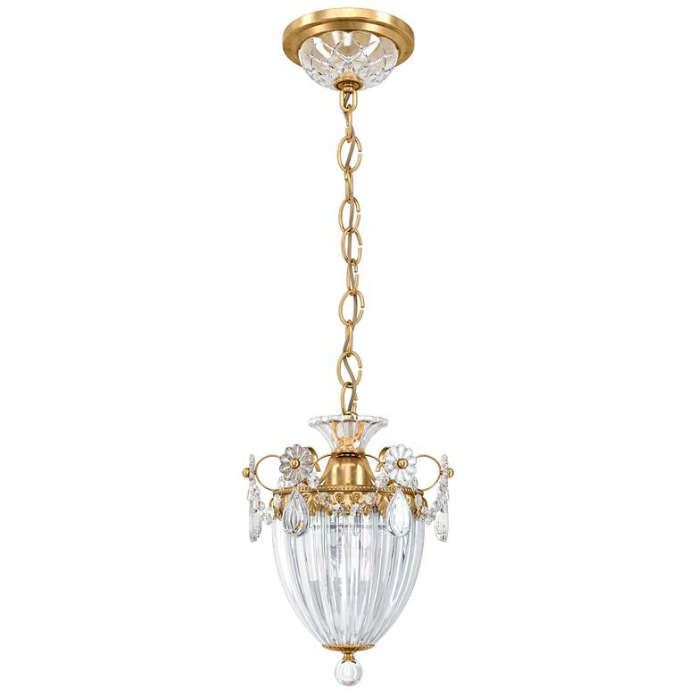 Image 1 Bagatelle 8"W Heirloom Gold Swarovski Crystal Mini Pendant