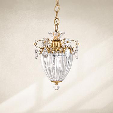 Bagatelle 8"W Heirloom Gold Swarovski Crystal Mini Pendant