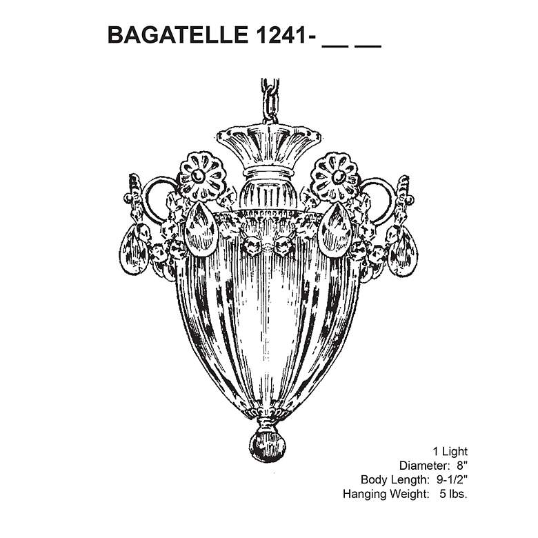 Image 3 Bagatelle 9.5"H x 8"W 1-Light Crystal Pendant in Heirloom Bronze more views