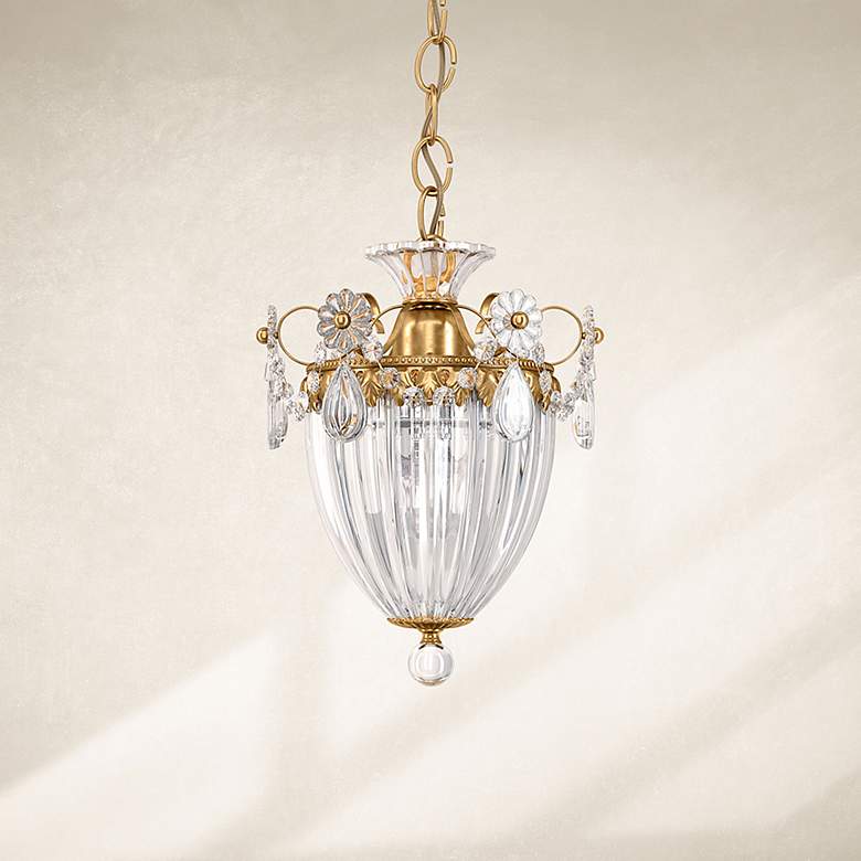 Image 4 Bagatelle 9.5"H x 8"W 1-Light Crystal Pendant in Heirloom Bronze more views