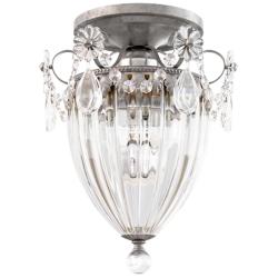 Bagatelle 9.5"H x 8"W 1-Light Semi-Flush Mount in Antique Silver