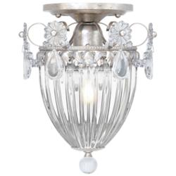 Bagatelle 9.5"H x 8"W 1-Light Semi-Flush Mount in Antique Silver