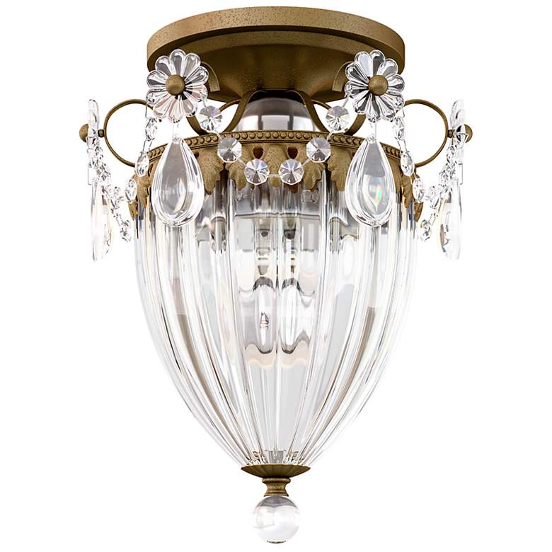 Image 1 Bagatelle 9.5"H x 8"W 1-Light Semi-Flush Mount in Etruscan Gold