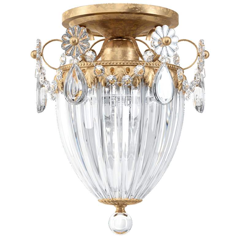 Image 1 Bagatelle 9.5"H x 8"W 1-Light Semi-Flush Mount in French Gold
