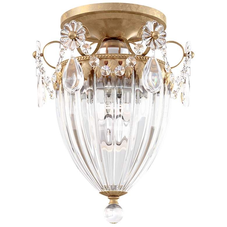 Image 1 Bagatelle 9.5"H x 8"W 1-Light Semi-Flush Mount in French Gold