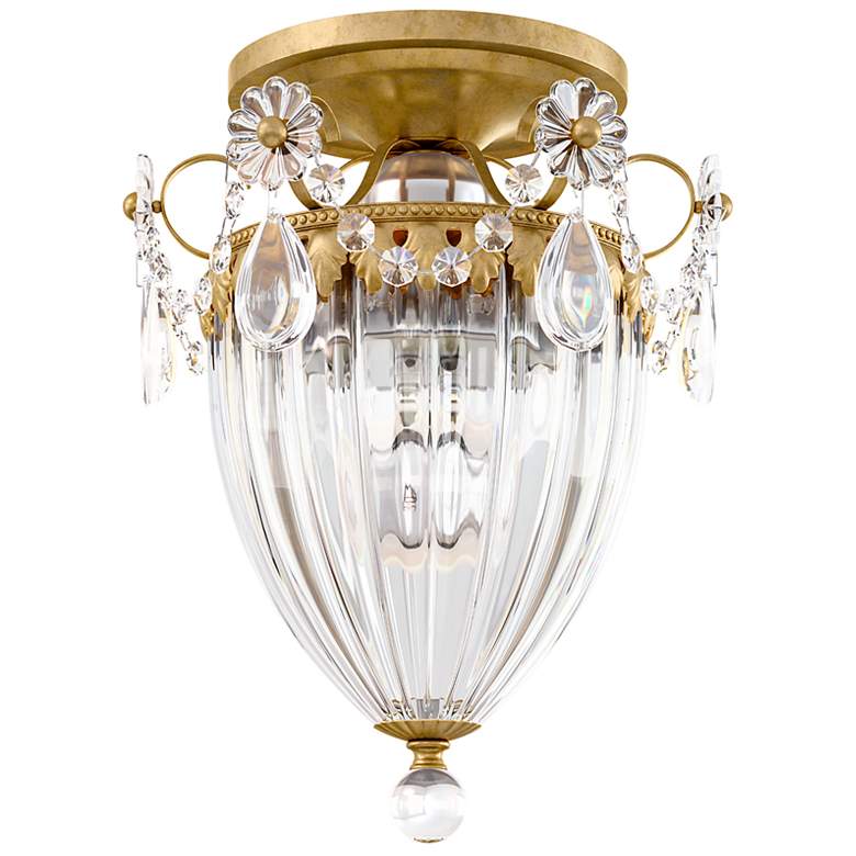 Image 1 Bagatelle 9.5"H x 8"W 1-Light Semi-Flush Mount in Heirloom Gold