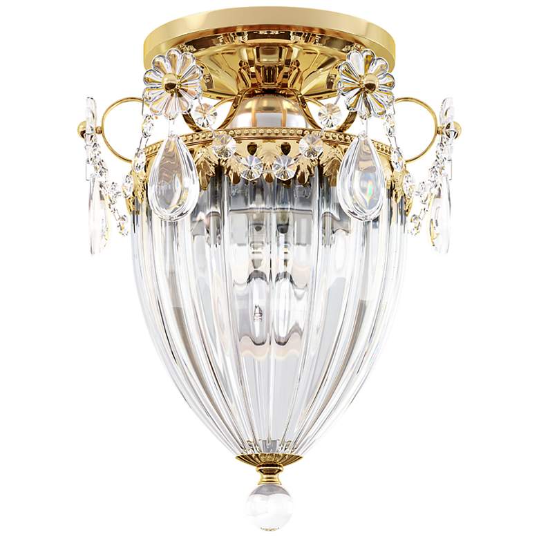 Image 2 Bagatelle 9.5"H x 8"W 1-Light Semi-Flush Mount in Polished Gold