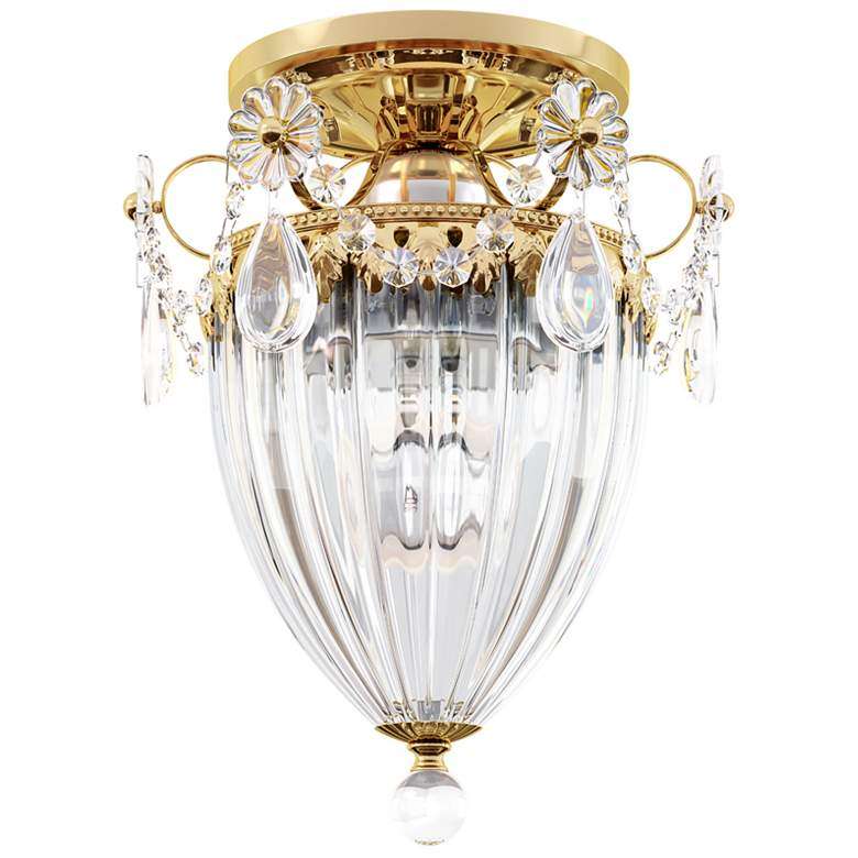 Image 2 Bagatelle 9.5"H x 8"W 1-Light Semi-Flush Mount in Polished Gold