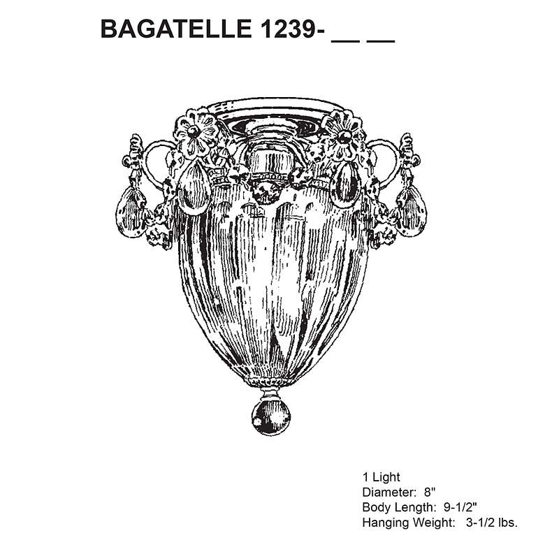 Image 3 Bagatelle 9.5"H x 8"W 1-Light Semi-Flush Mount in Silver more views