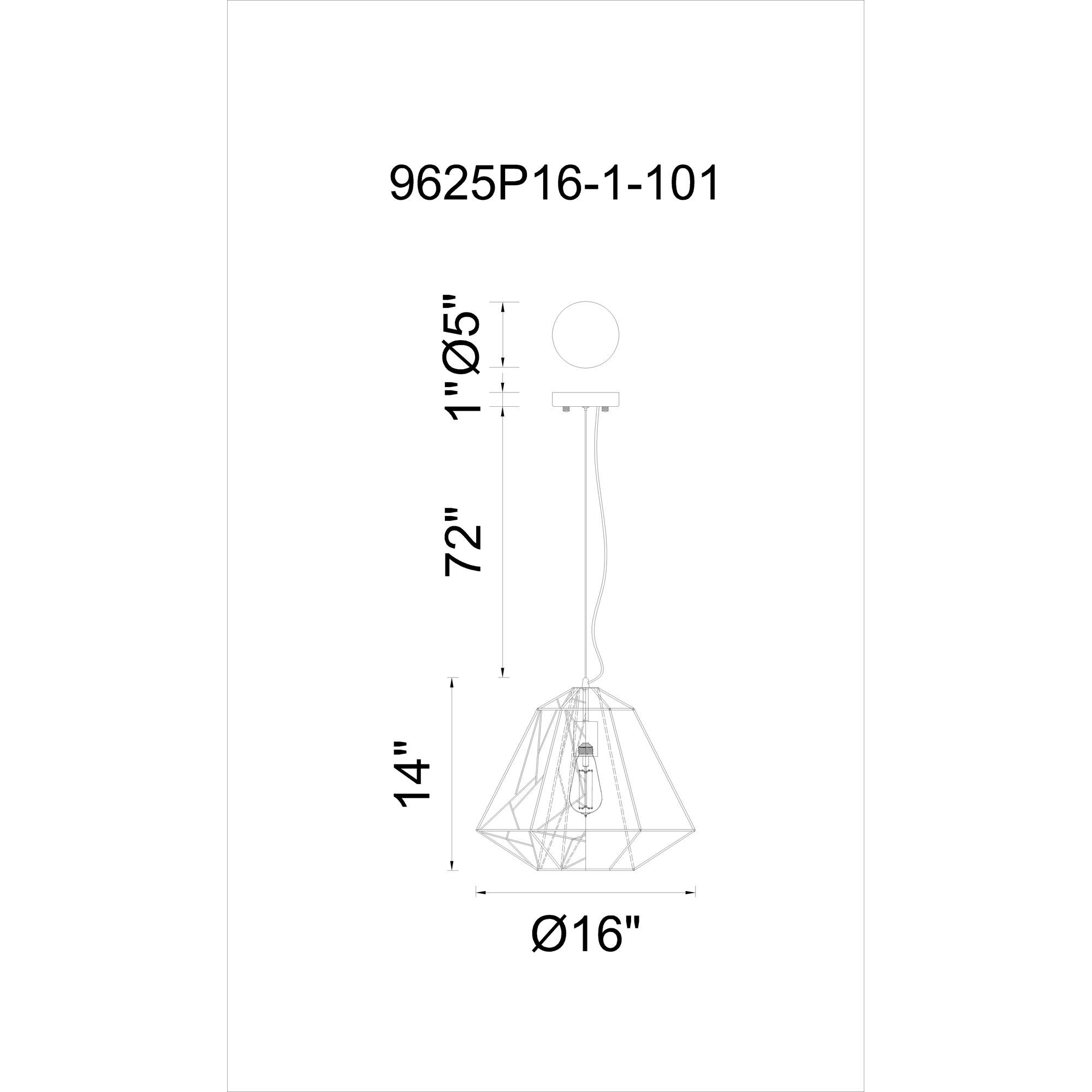 Image 7 Bagheera 1 Light Black Down Pendant more views