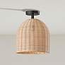 2_Bahama 12" Wide Dark Bronze Metal Rattan Ceiling Light