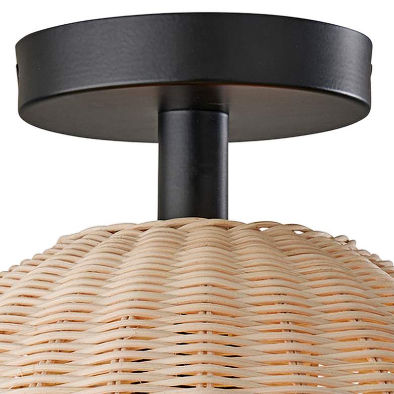 Image 5 Bahama 12" Wide Dark Bronze Metal Rattan Ceiling Light more views