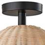 5_Bahama 12" Wide Dark Bronze Metal Rattan Ceiling Light more views
